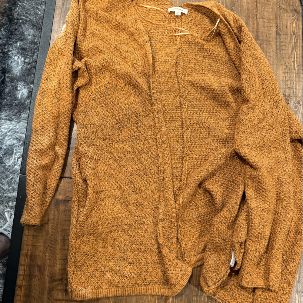 orange and black sweater